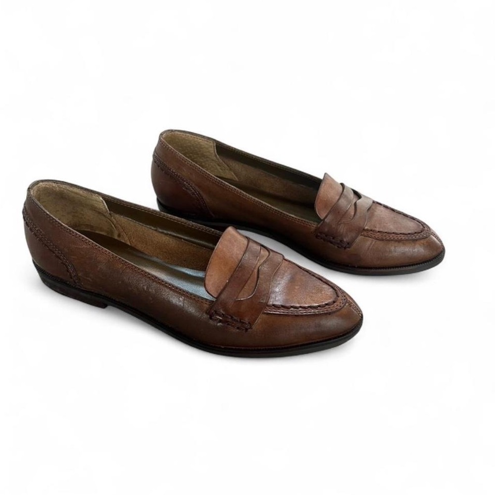 Vintage G.H. Bass & Co. Women's Brown Leather Loafer Flats Penny Keeper Size 8N - Picture 3 of 8